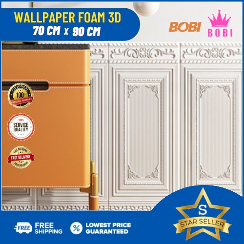 Wallpaper Brickfoam 3D Motif Kayu Jati MIX /  Glossy-Waterprof / Harga 1 pcs 70cmx90cm