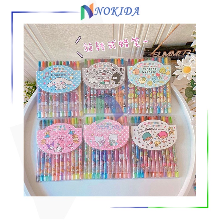

Nokida Crayon Putar Panjang KM 12 Warna / Krayon Putar Panjang Motif Karakter / Crayon 12 Colour