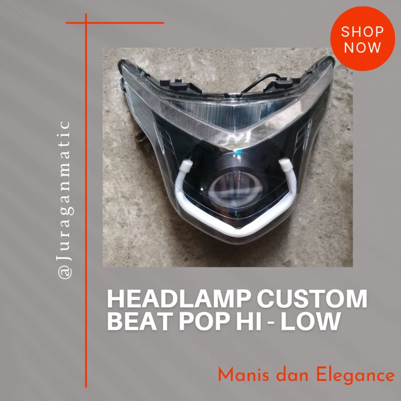 headlamp replektor lampu utama beat pop custom daymaker