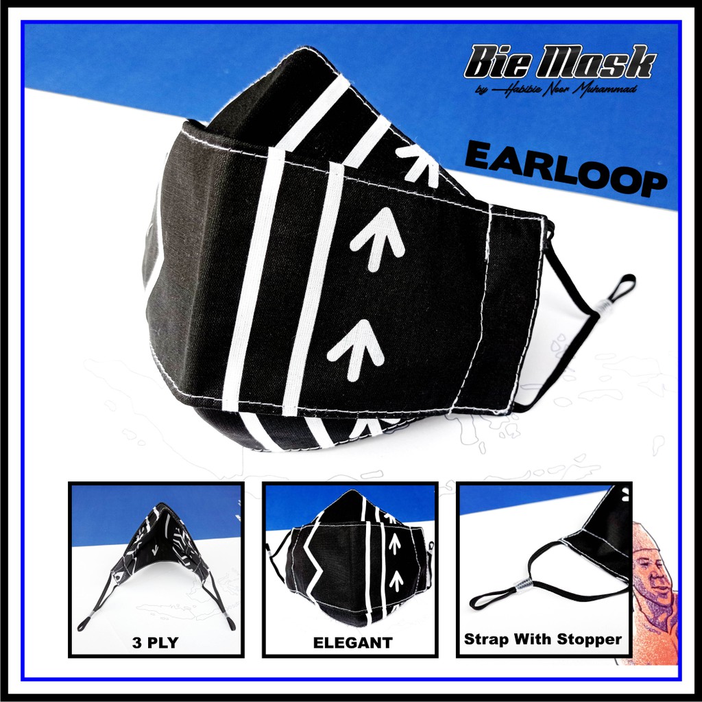 Masker Evo 3D 3 Ply Bisa diisi Tisu Earloop &amp; Headloop Premium Mask Korean Style