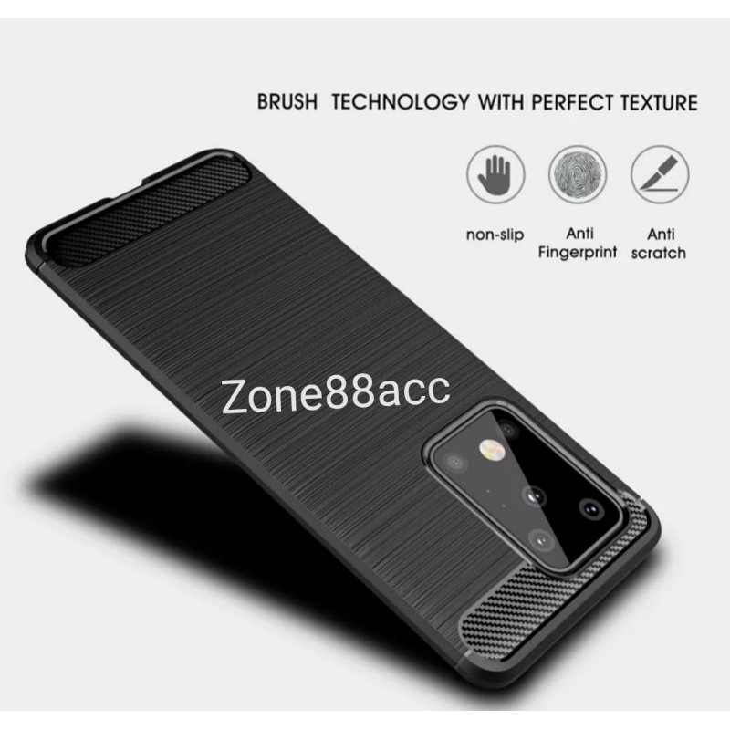 Samsung S20 Ultra S11 Plus Silicon Case Softcase iPAKY Carbon Casing Cover TPU