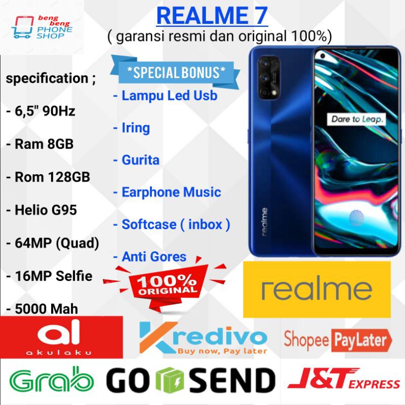 Jual REALME 7 NFC RAM 8GB 128GB GARANSI RESMI - BONUS | Shopee Indonesia