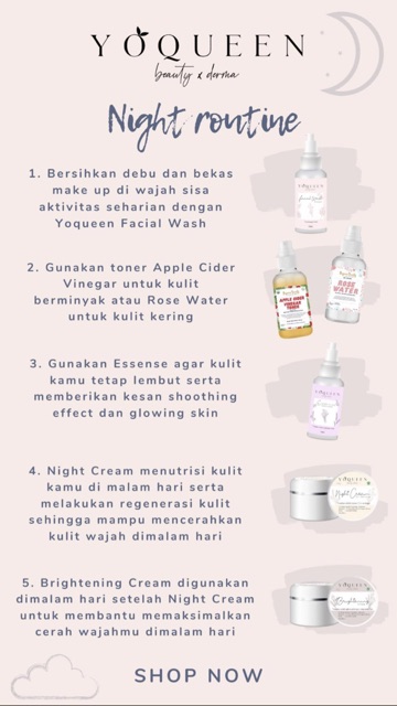 Beli 10 Free 1 Night Cream By Yoqueen Beauty X Yoqueen Derma Shopee Indonesia