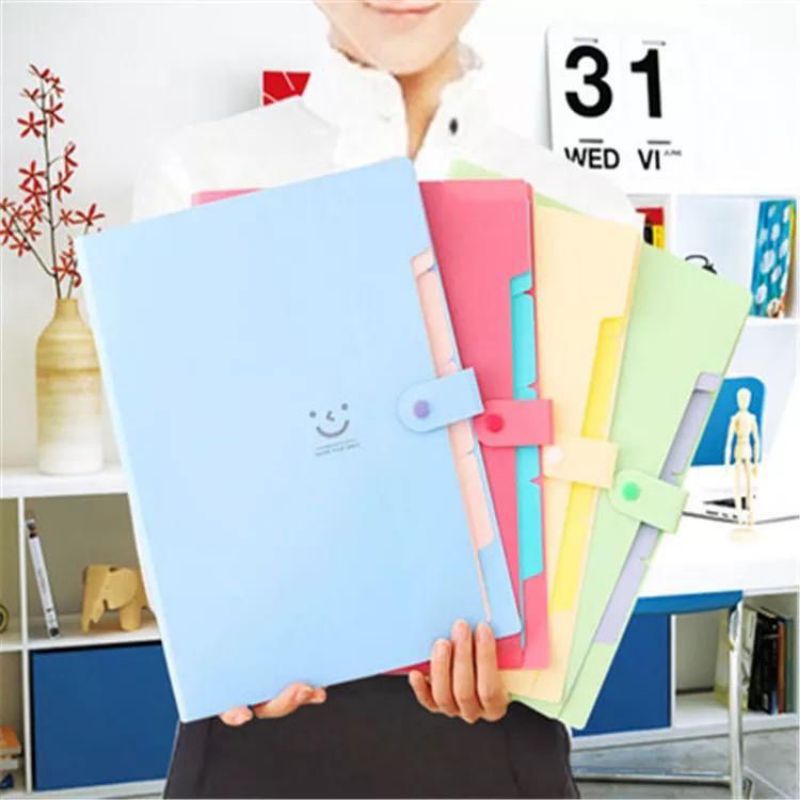 

Map A4 5 Sekat Organizer Gambar Smile Polos Pastel Color