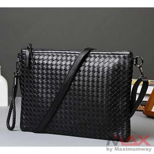 ETONWEAG 100% ORIGINAL Tas Genggam wanita exclusive import Kulit Motif Anyam Kulit Leather Clutch