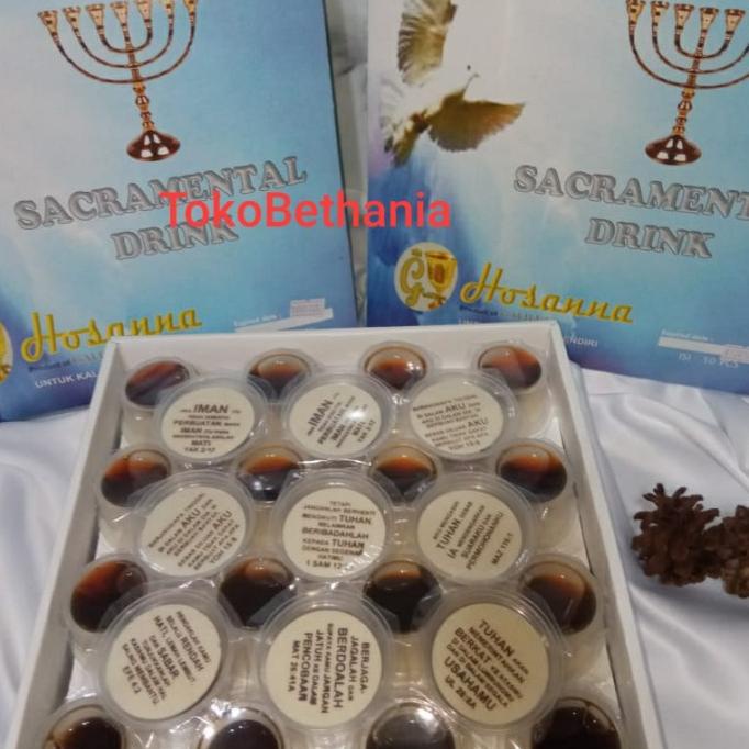 

Hosti ayat besar dan Anggur perjamuan kudus dalam 1 kemasan (5cm)