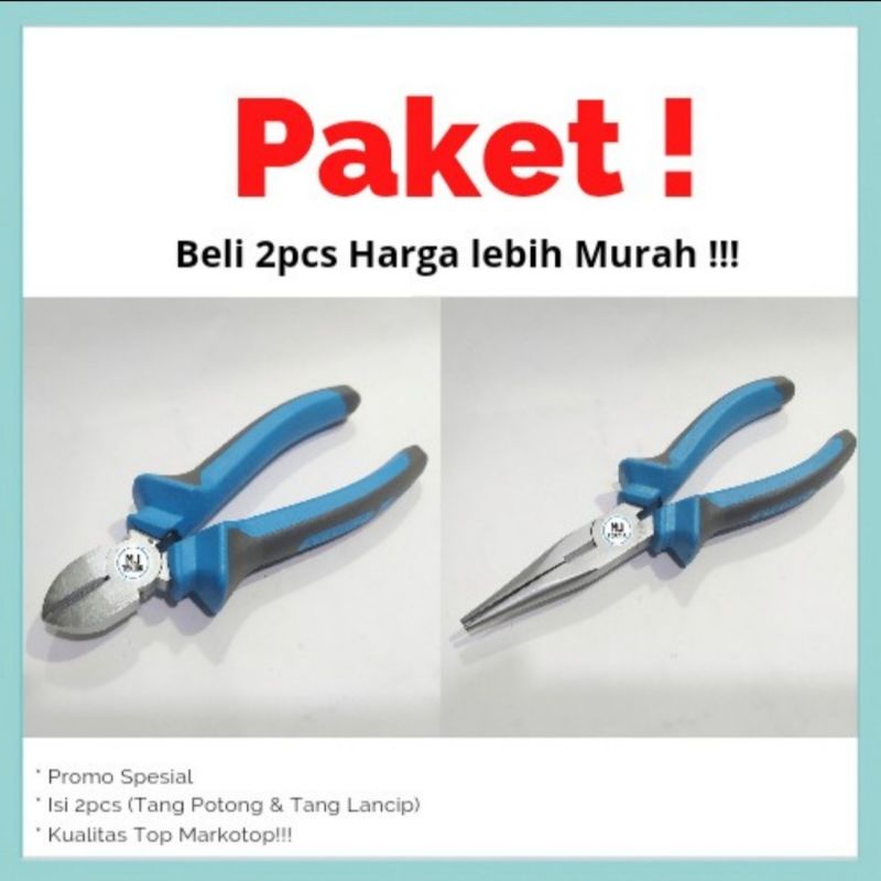 Paket Tang Potong &amp; Tang Lancip 6inc Top Quality