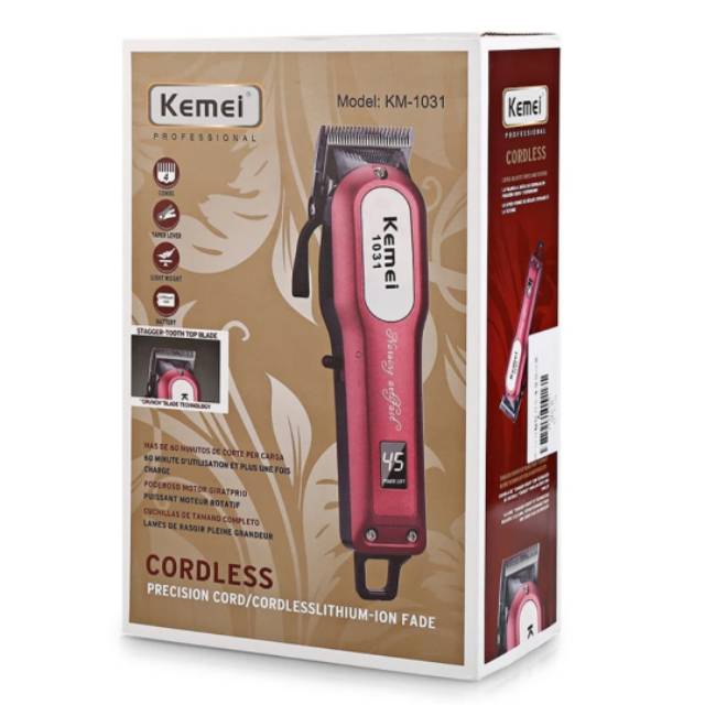 Kemei KM-1031 Hair Clipper Rechargeable Alat Mesin Cukur Rambut