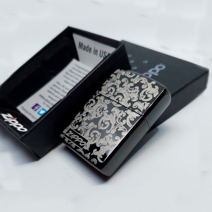 Korek Api Zippo Batik Black Ice Grade Ori