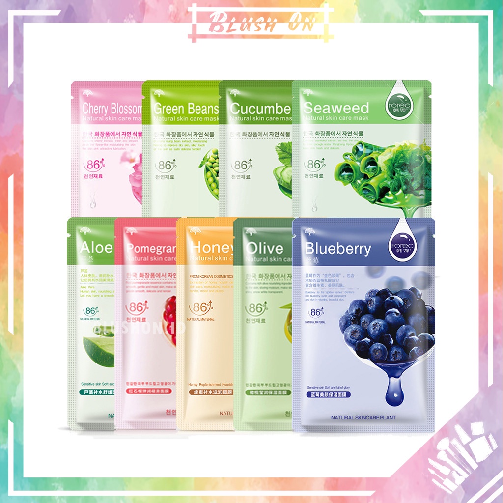 ROREC HCHANA Sheet Mask Masker Wajah Natural Skin