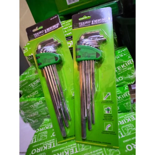 Kunci L polos Tekiro satu set 8pc