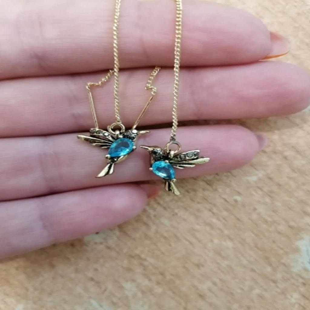 Hu Hu Hu Hu Hu Alat Bantu Pasang Kacamata♡ Anting Tusuk Gantung Wanita Desain Burung Untuk Pesta Pernikahan / Hadiah