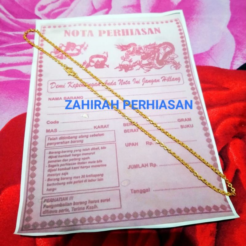 KALUNG NORI MOTIF EMAS 24k KALUNG PERHIASAN WANITA ANTI KARAT