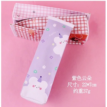 OVERFLOWS.ID Tempat Pensil Unik Milk Cookies Kotak Pensil Bungkus Jajan Ciki Snack-Bear Ungu