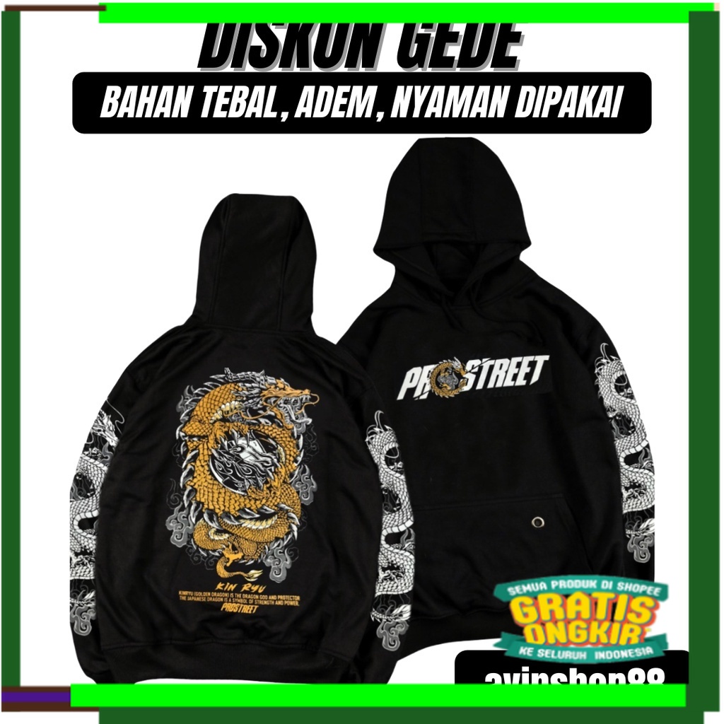 Hoodie Prostreet Kin Ryu Pria Wanita Sunmori Jepang Naga - Sweater Hoddie Prostreet Sunmori Citayem 