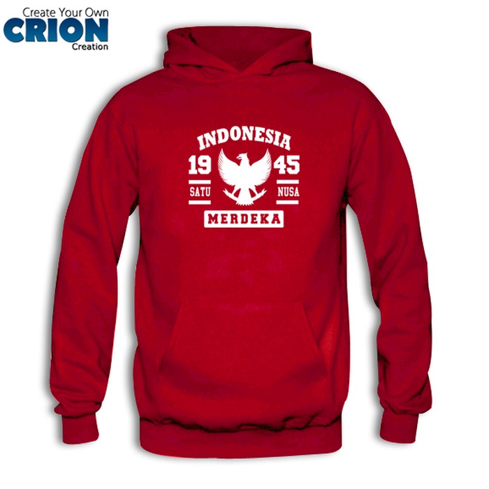 Jaket Sweater Hoodie - Republik indonesia Merdeka 1945 - By Crion