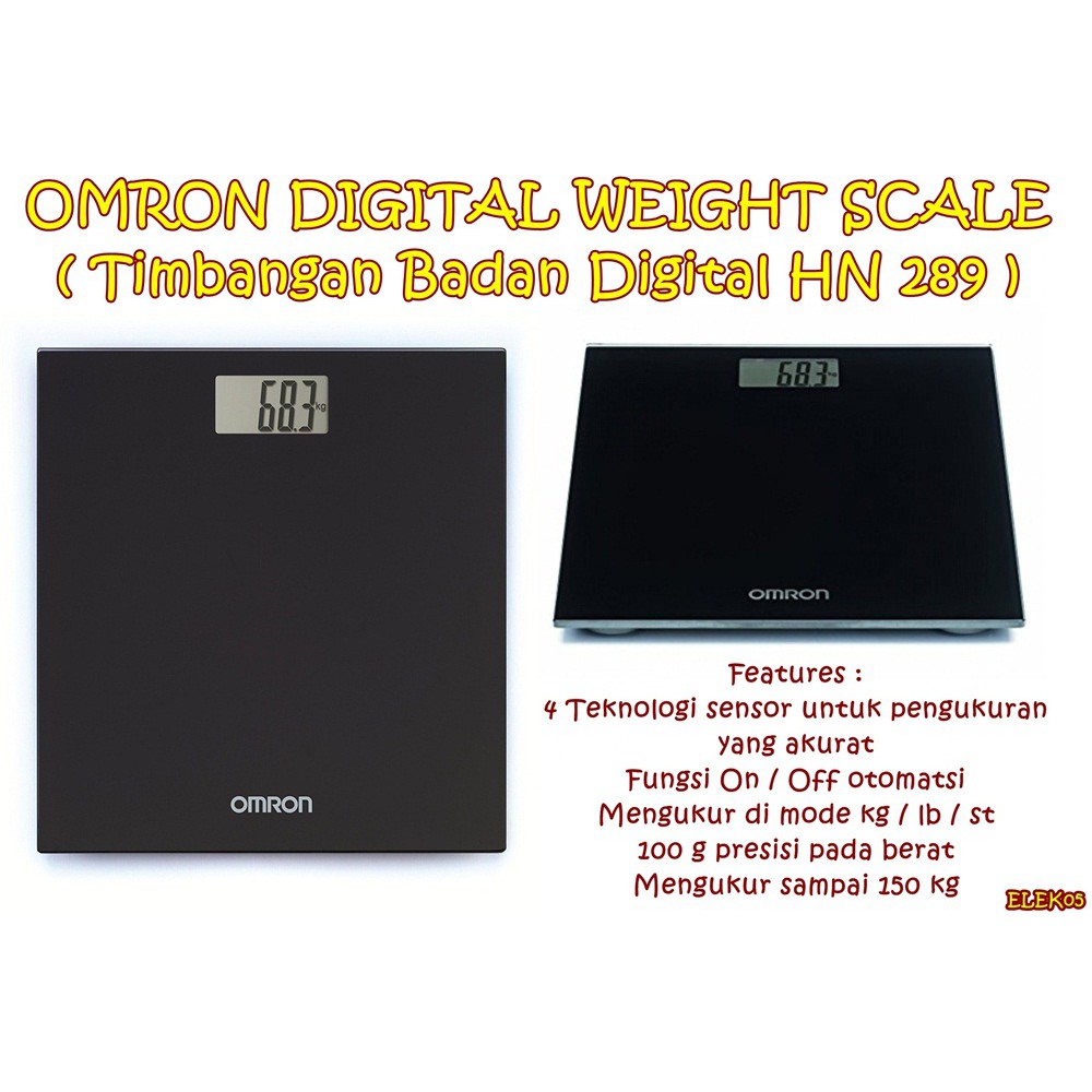 ELEK05 OMRON DIGITAL WEIGHT SCALE HN 289 TIMBANGAN BADAN DIGITAL