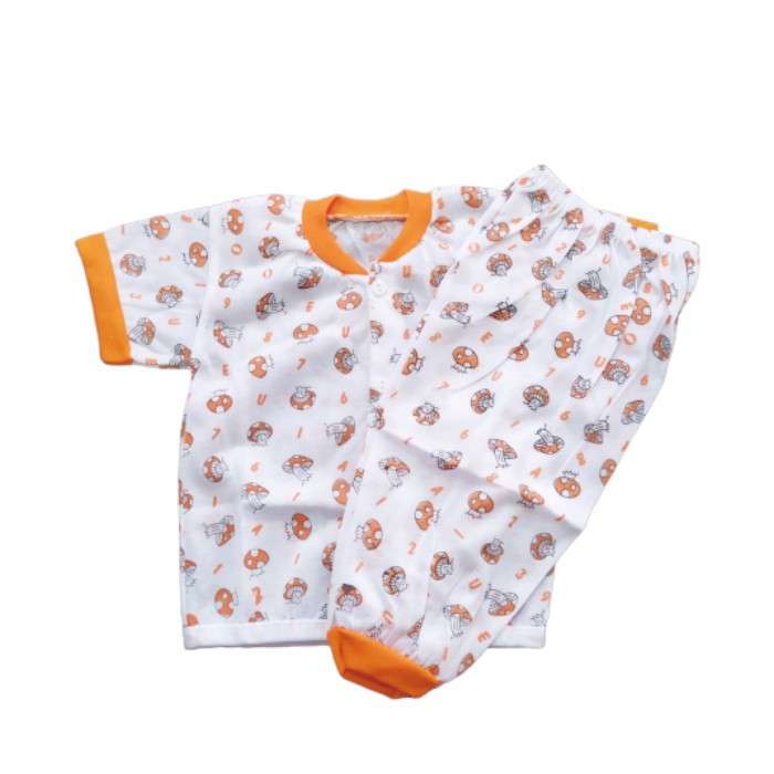 Pakaian Tidur Bayi Full Print Motif Jamur Untuk Usia 0-3 Bulan