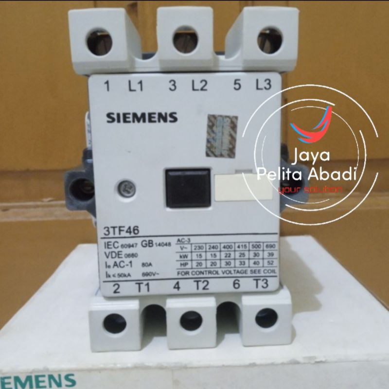kontaktor siemens 3tf46 80a 22oxpo 3phase