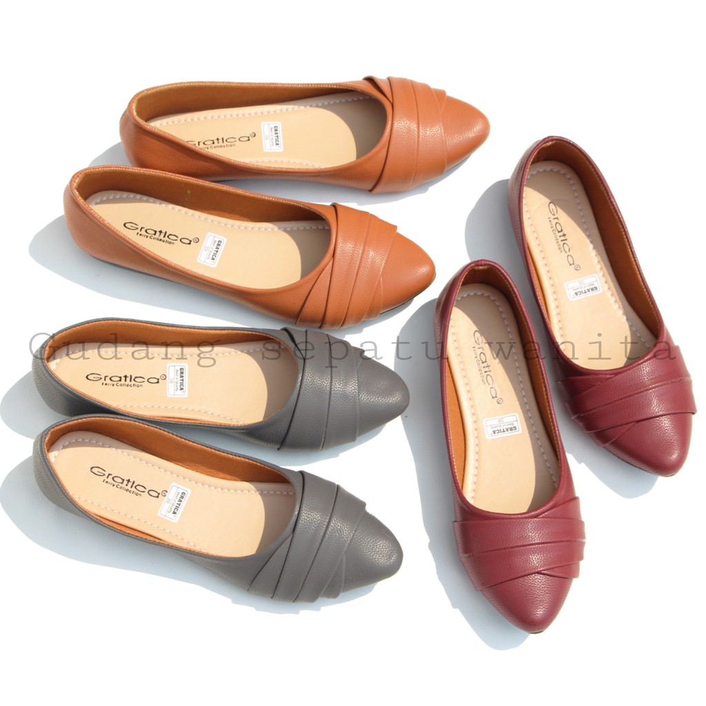 Gratica Sepatu Wanita Flat Shoes Lancip RUmple Julliet AW 042