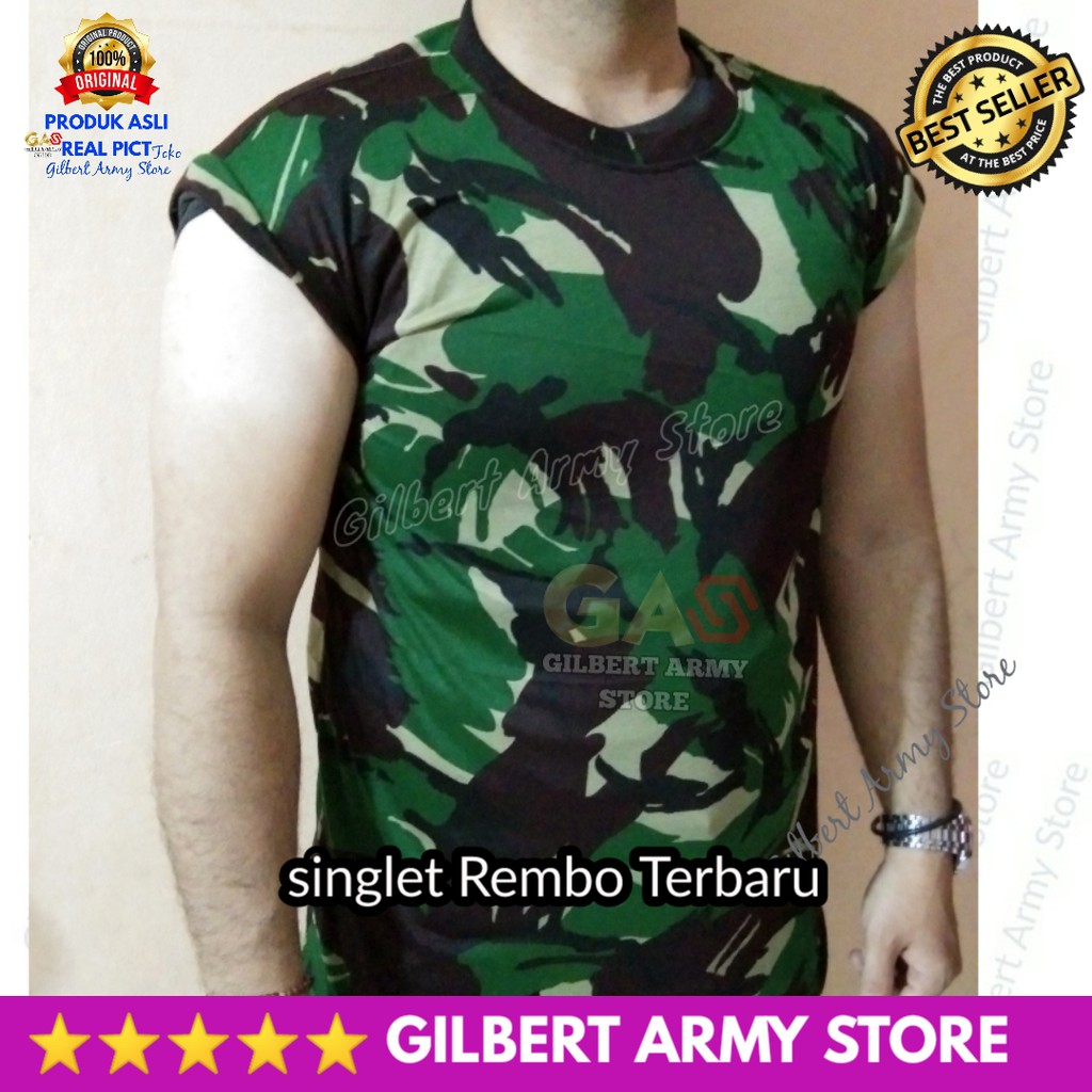 Kaos Singlet Rembo Loreng Kopasus Malvinas Tni Lekbong Lengan Pendek Gilbert Army Store Grosir Murah