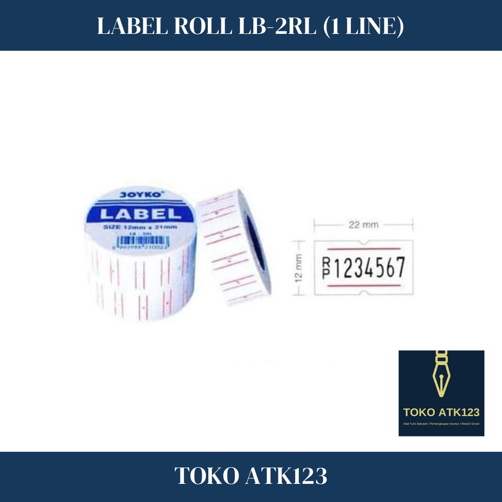 Kertas Label Harga Joyko LB - 2RL 1 Baris (Labeler 5500M / 10 rol)