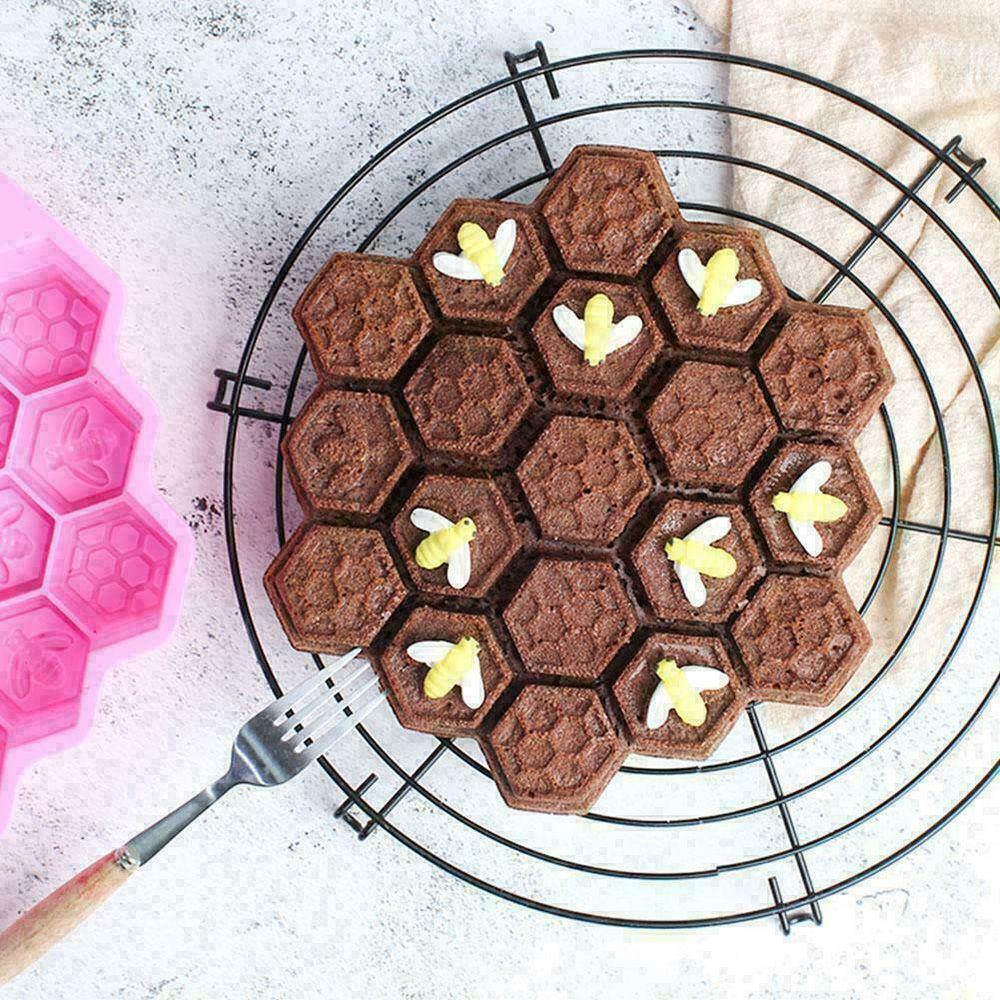 Suyo Cetakan Adonan Kue &amp; Jelly Desain Honey Bees 3D 19 Slot