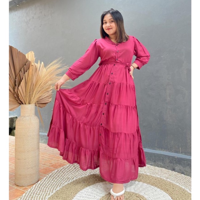 GAMIS BALI RAYON POLOS RAMPEL