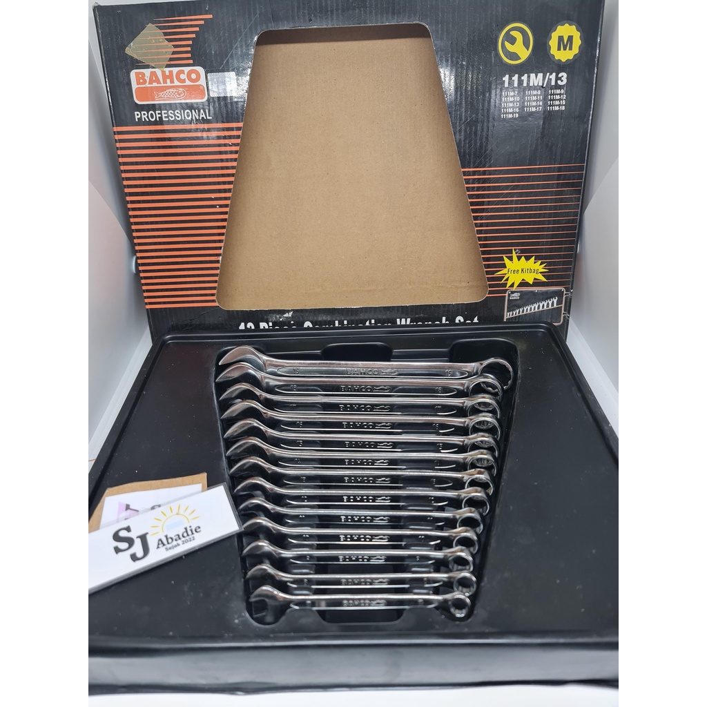 (1 PCS) Kunci Ring pas BAHCO Set 13 Pcs | SJ ABADIE |
