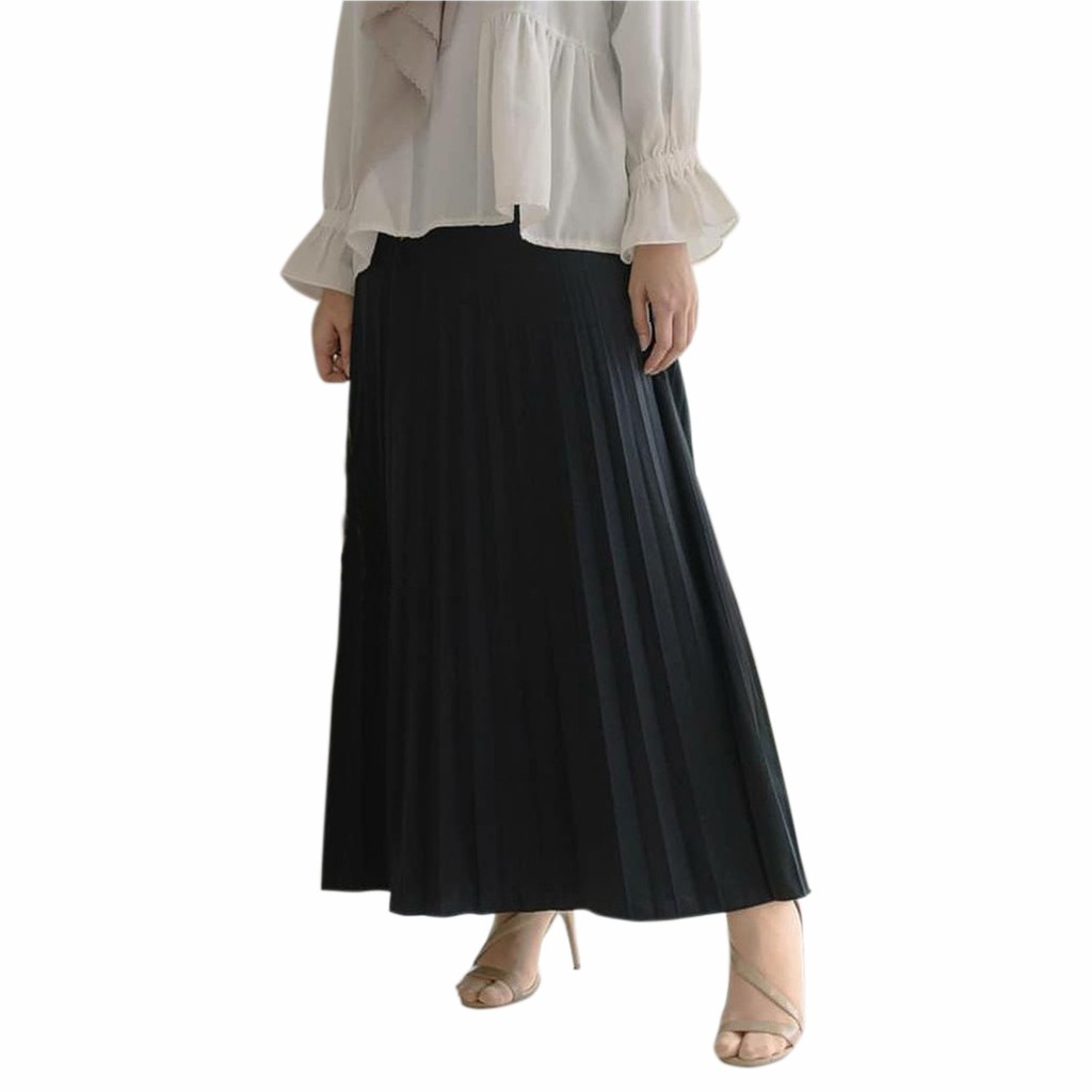 R713 FASHION BAWAHAN ROK PANJANG PLISKET WANITA