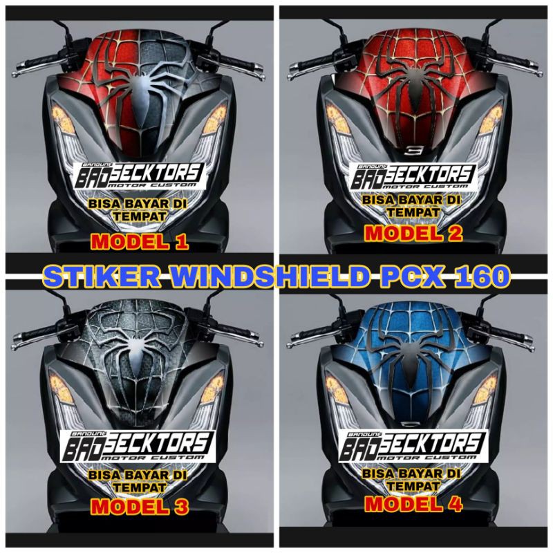 Stiker Windshield Pcx 160 New Motif Spiderman