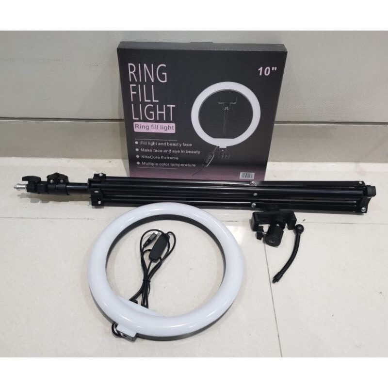 Ringlight LED 26cm / Lampu Ring LED 26 cm + Tripod 2.1 m / Lampu Selfie Make Up vlog / Lampu Tiktok / Ringlight 26cm + Tripod 2.1m + Holder Hp / Lampu Ring Light MUA / Lampu Live Streaming