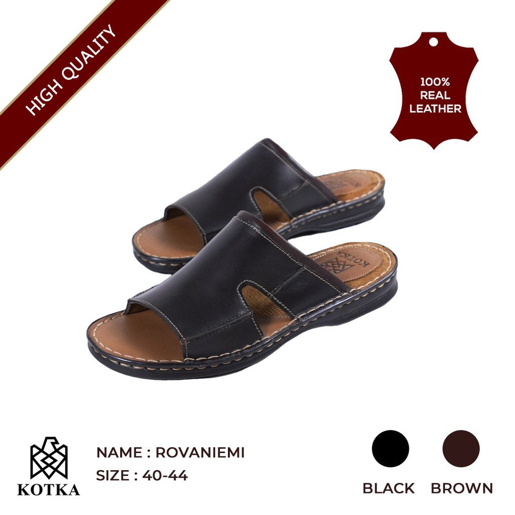 KOTKA Rovaniemi Sandal Kulit Pria Keren - Sandal Selop - 100% Kulit Asli