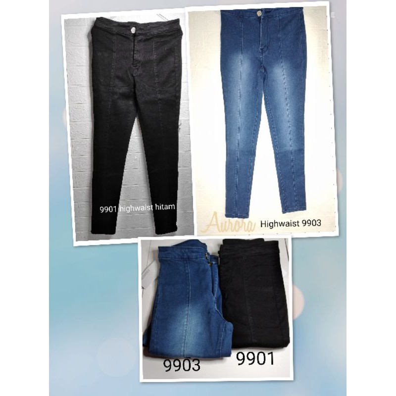 celana panjang highwaist softjeans stretch variasi tulang depan kualitas super