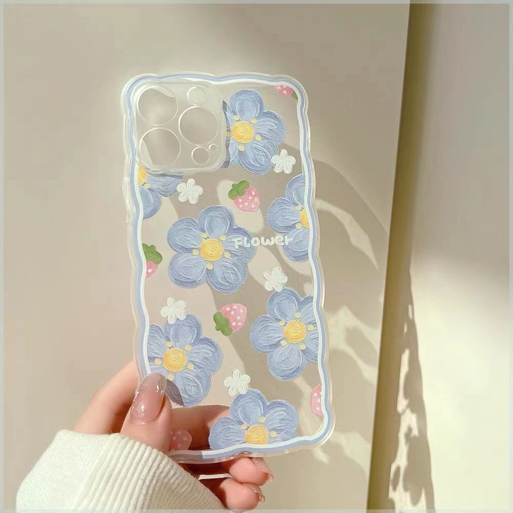 Soft Case Transparan Motif Bunga Untuk IPhone 13 Pro Max Mini / 12 / 11 / XS / XR / X / 8 / 7 / 6 / 6s / Plus SE2020