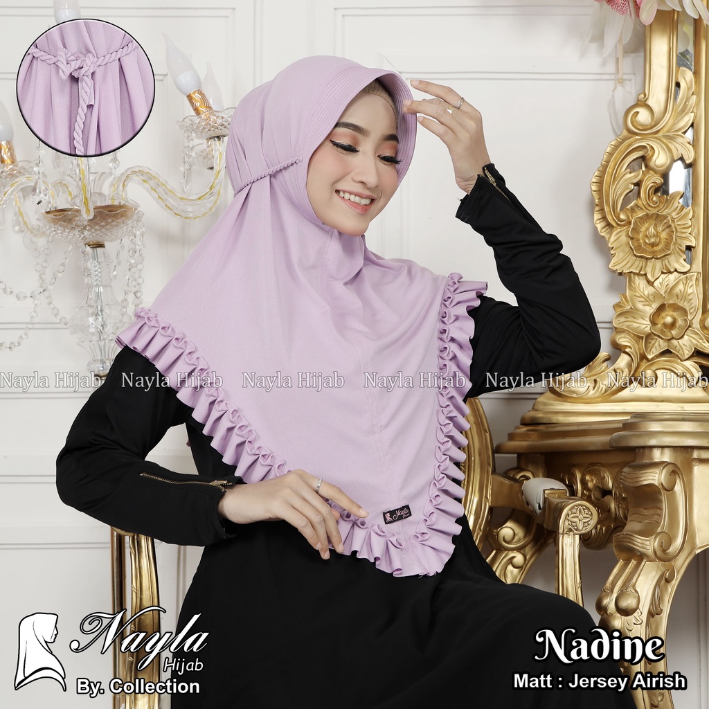 Kerudung Instan Tali Kepang Nadine Hijab Instan Jersey Airis Jilbab Terbaru Nayla Hija'b