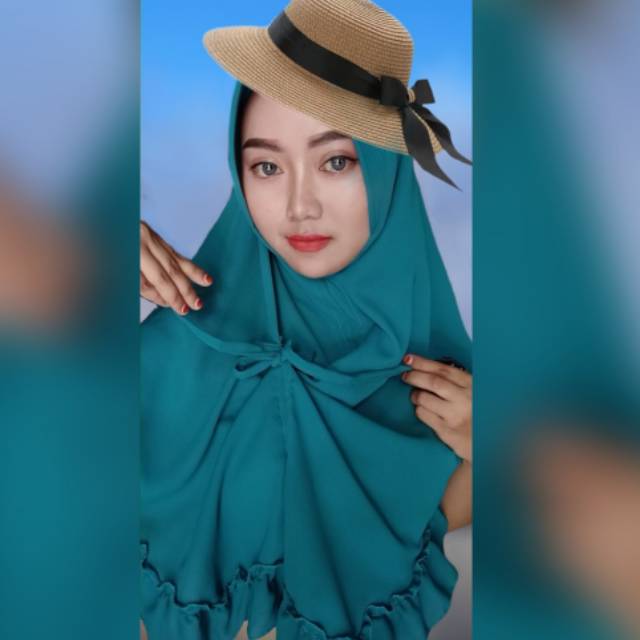 KHIMAR KIKIS REMPEL SEDANG | khimar instan | khimar syar'i rempe | Hijab Instan wolfis-7