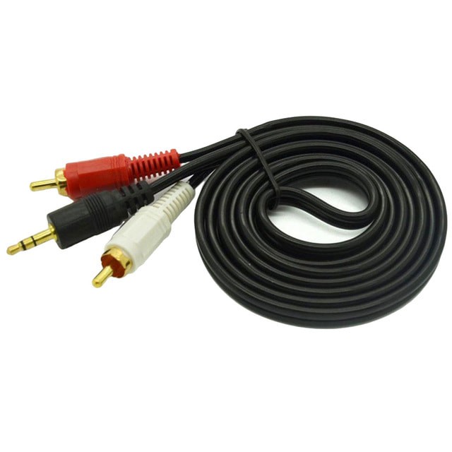 KABEL AUDIO TO RCA 2 GOLD PLATED 1.5M (1-2) - JACK 3.5 - 2 RCA 1.5 MTR