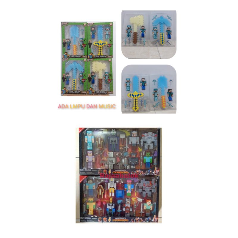 Mainan Mine craft Figure Minecraft Dungeons Set 8