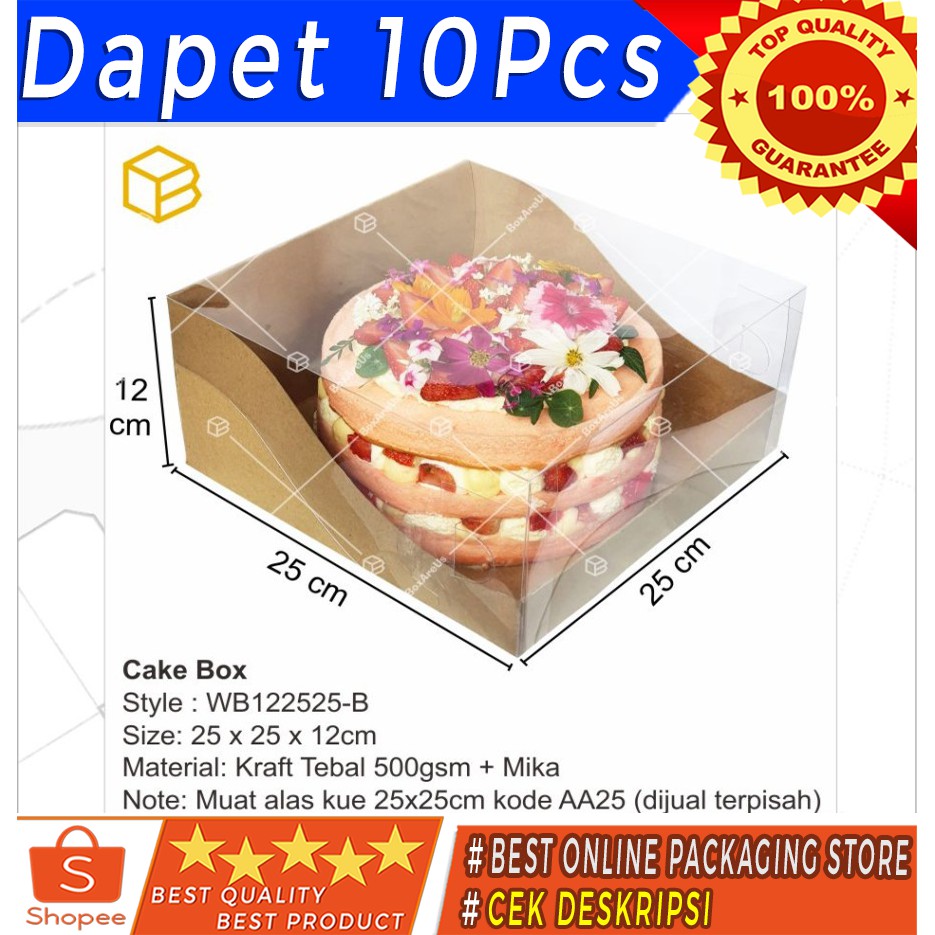 

WB122525 - Cake Box Mika Dus Packaging Kue Lapis Kemasan