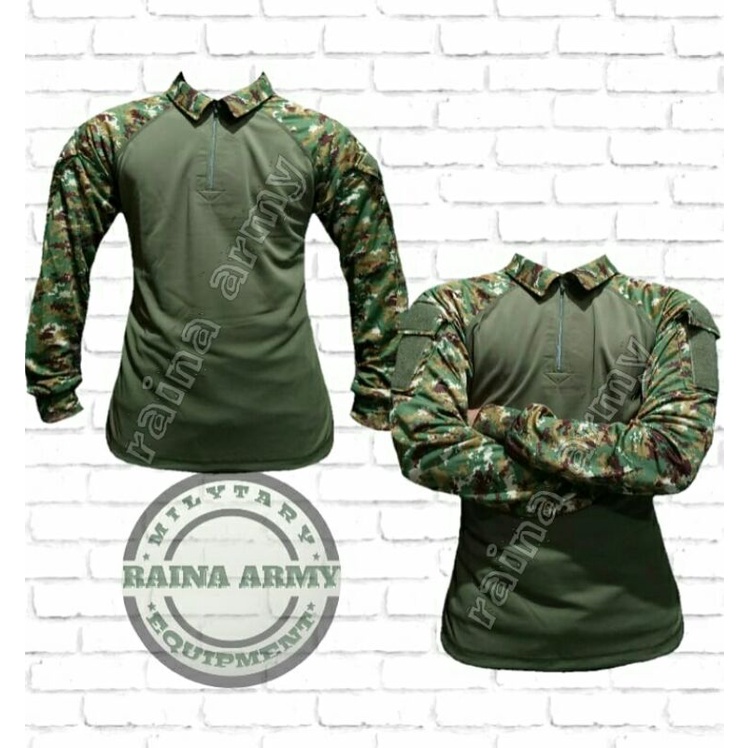 kaos bdu kaos tactical bdu jersey dryfit hijau lengan panjang kostrad linud