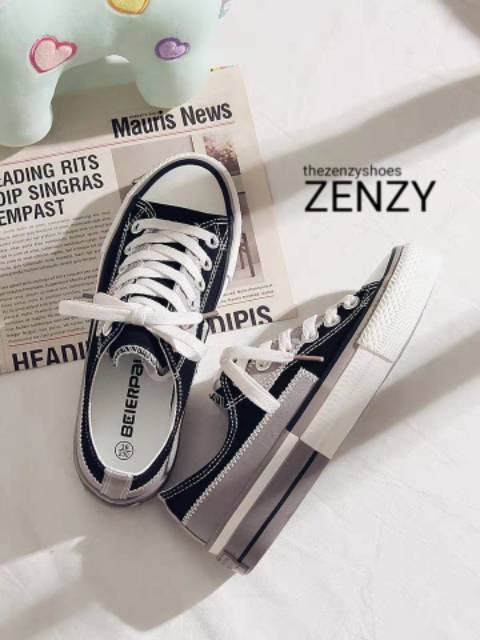 Zenzy Jisoo Canvas Korea Design - Sepatu Canvas Casual-4