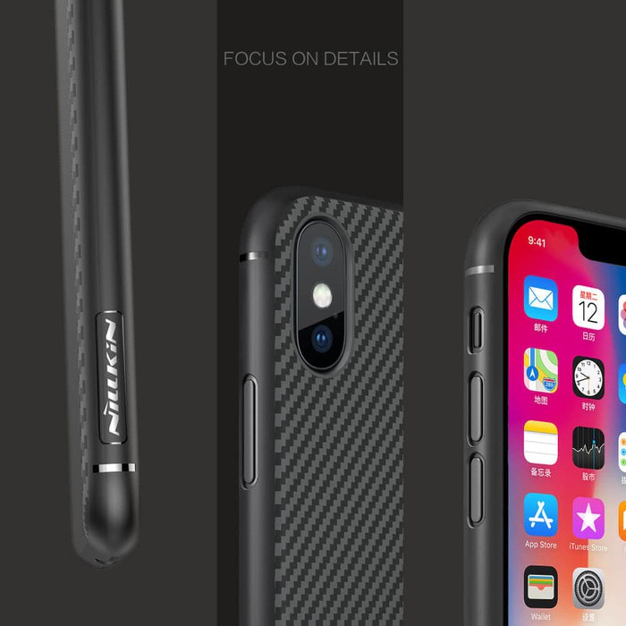 Hard Case IPhone X NILLKIN Synthetic Fiber Carbon Casing Original