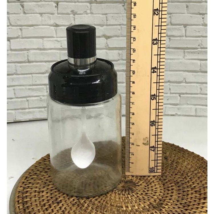 Toples kaca Bumbu dapur dengan Sendok plastik