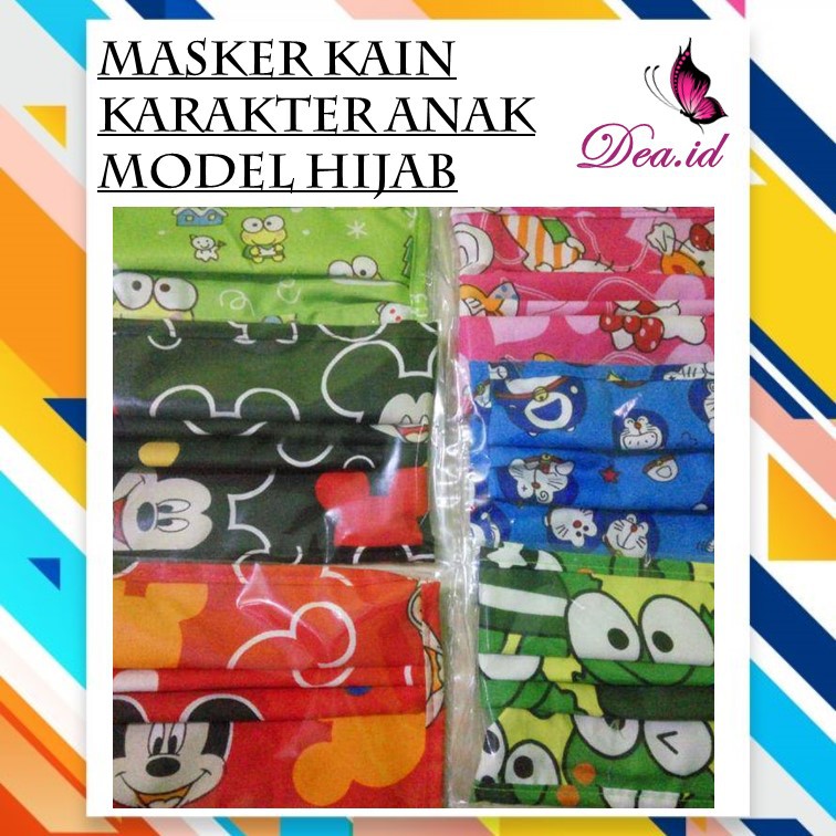 MASKER KAIN KARAKTER Pelindung wajah tali bahan katun karakter (1kg = 100 pc)