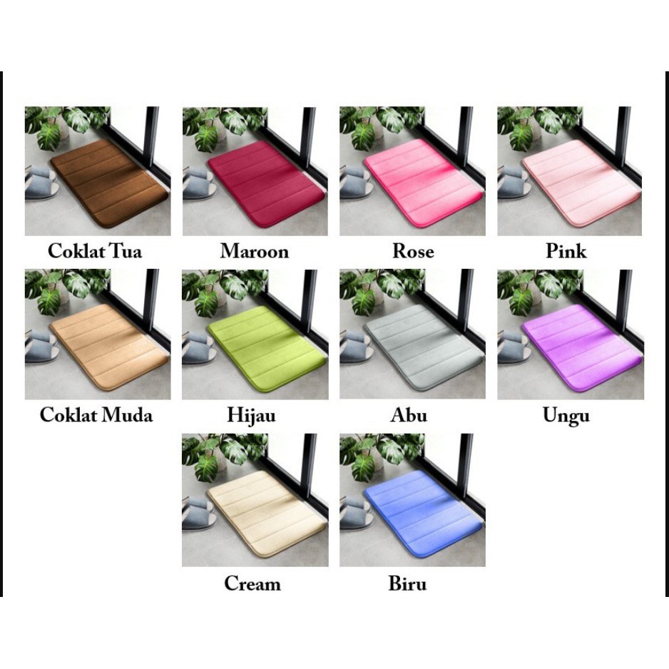 GO! KS378 Keset kaki Anti Slip 40×60cm Bahan Memory Foam Serap Air cod