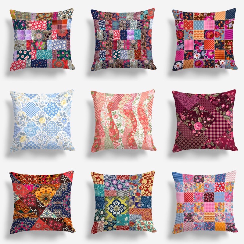 Bantal Sofa Patchwork Bohemian 40x40 cm - Pusat Kado Murah