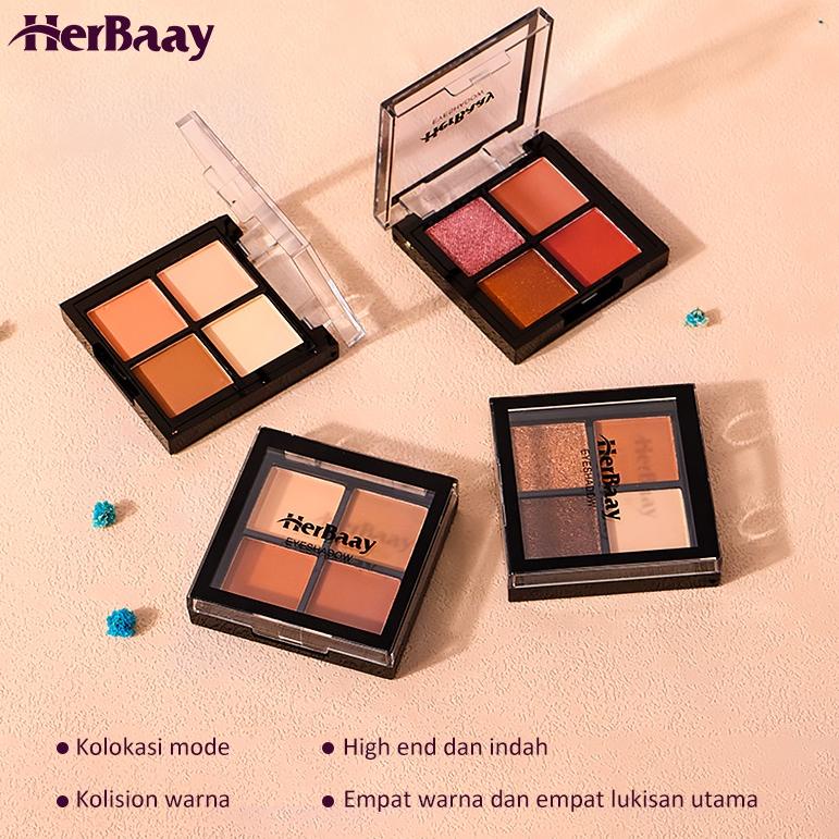 V@J // Herbaay Eyeshadow 4-colors combo eyeshadow disc-Daily theme //Grosir