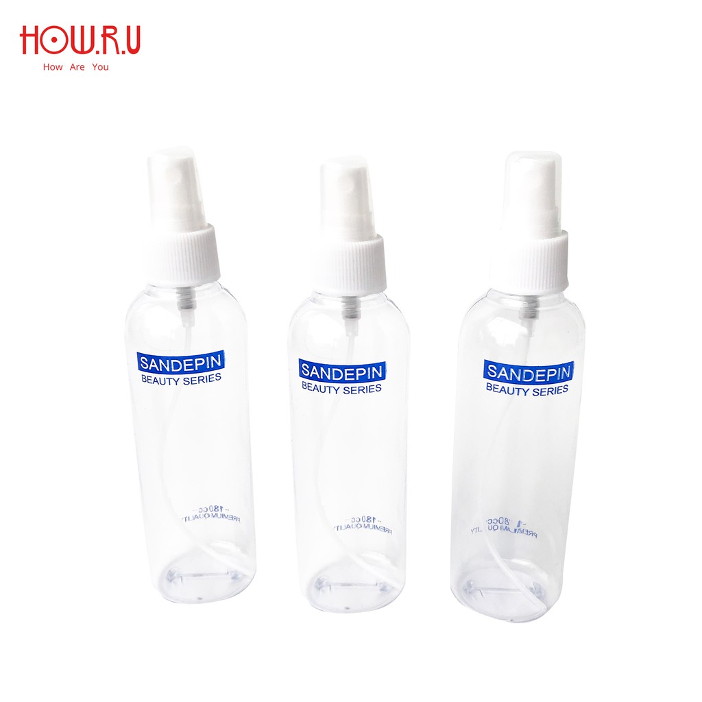 HOW.R.U | 180ml - Botol Pump Polos / PET / Tebal / Import / Tempat Disinfektan / Lotion / Cream 5070P