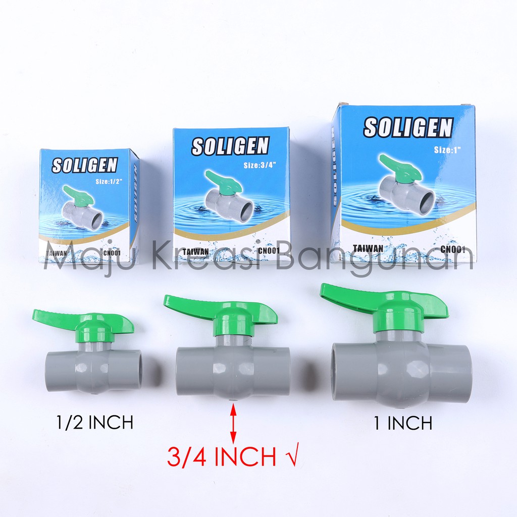 Ball Valve SOLIGEN Stop Kran PVC 3/4 Inch Inci Stop Keran Air 3/4Inch 3/4Inci 3/4&quot; CN001